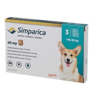 SIMPARICA 3 COMP 10 A 20 KG
